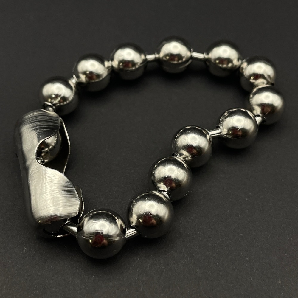 Silver Tone Chunky Ball Chain Bracelet Large Ball Bead 10mm